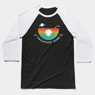 Vintage Sunset Coconut Beach Baseball T-Shirt